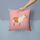 Alpine Goat Pink Check Throw Pillow - 14x14 Decorative Pillow – Art for Your Home & Patio