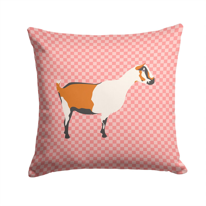 Alpine Goat Pink Check Throw Pillow - 14x14 Decorative Pillow – Art for Your Home & Patio