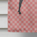 Verata Goat Pink Check House Flag 28x40 Porch Sleeve Pole Decorative Outside Yard Banner Artwork Wall Hanging, Polyester