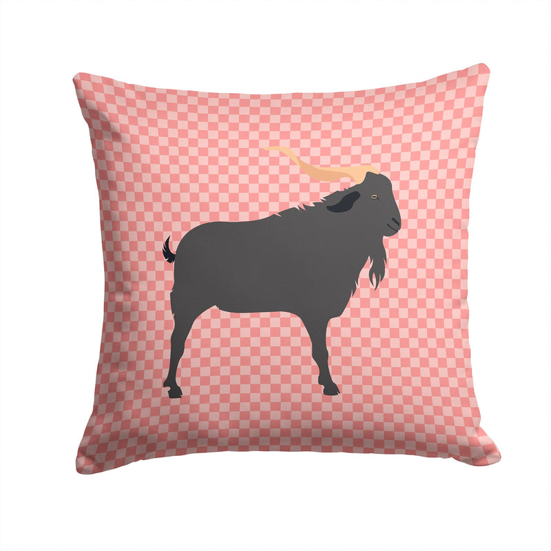 Verata Goat Pink Check Fabric Decorative Pillow BB7882PW1414