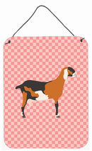 Anglo-nubian Nubian Goat Pink Check Wall or Door Hanging Prints BB7883DS1216