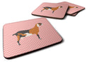 Anglo-nubian Nubian Goat Pink Check Foam Coaster  BB7883FC
