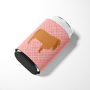 American Lamancha Goat Pink Check Can or Bottle Hugger BB7885CC