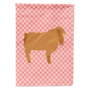 American Lamancha Goat Pink Check Flag Canvas House Size BB7885CHF