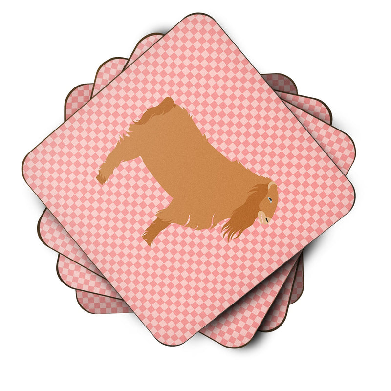 American Lamancha Goat Pink Check Foam Coaster  BB7885FC