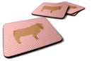 American Lamancha Goat Pink Check Foam Coaster  BB7885FC