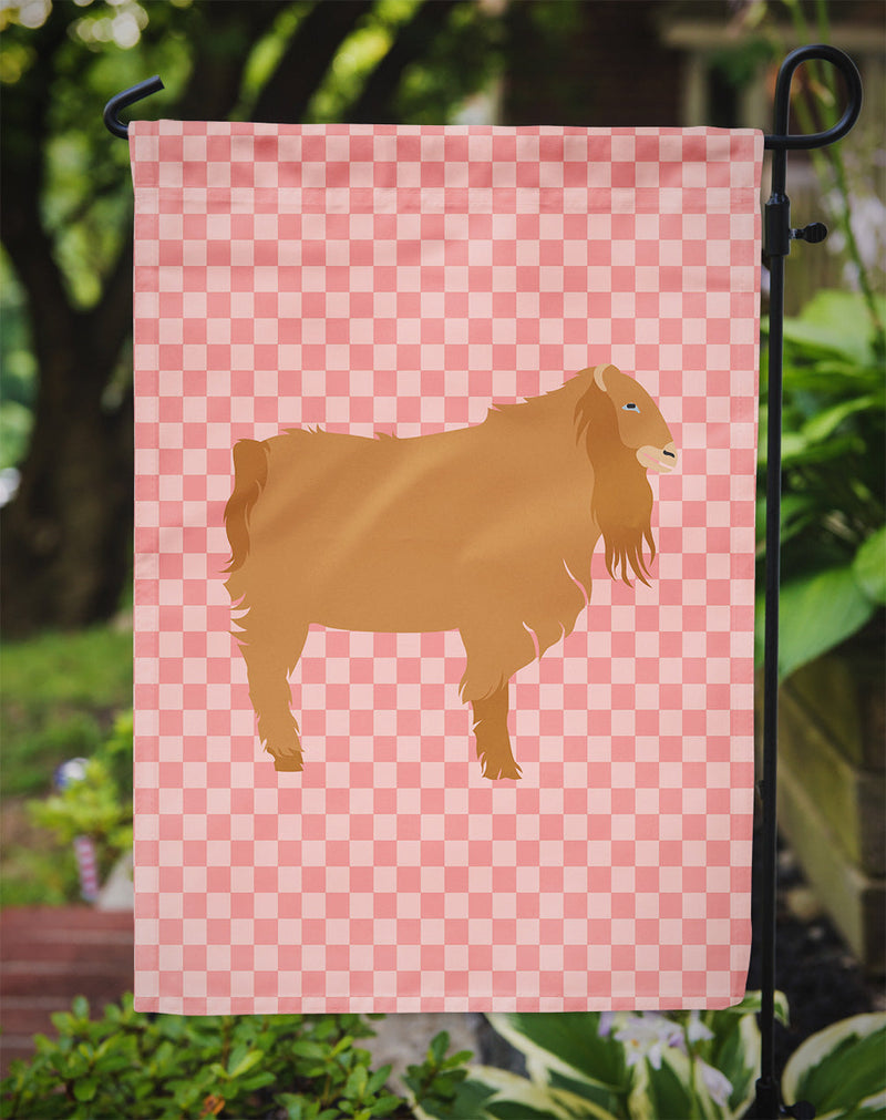 American Lamancha Goat Pink Check Garden Flag - Outdoor Decorative Yard Flag