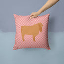 American Lamancha Goat Pink Check Throw Pillow - 14x14 Decorative Pillow – Art for Your Home & Patio BB7885PW1414