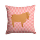 American Lamancha Goat Pink Check Throw Pillow - 14x14 Decorative Pillow – Art for Your Home & Patio BB7885PW1414