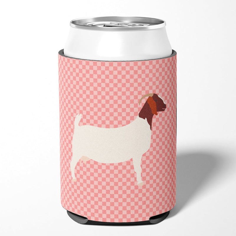 Boer Goat Pink Check Can or Bottle Hugger BB7886CC