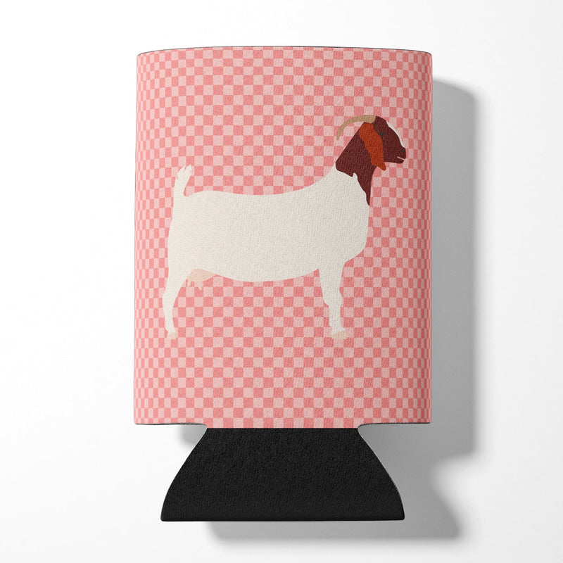 Boer Goat Pink Check Can or Bottle Hugger BB7886CC