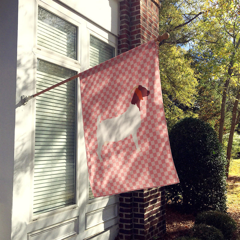 Boer Goat Pink Check Flag Canvas House Size BB7886CHF