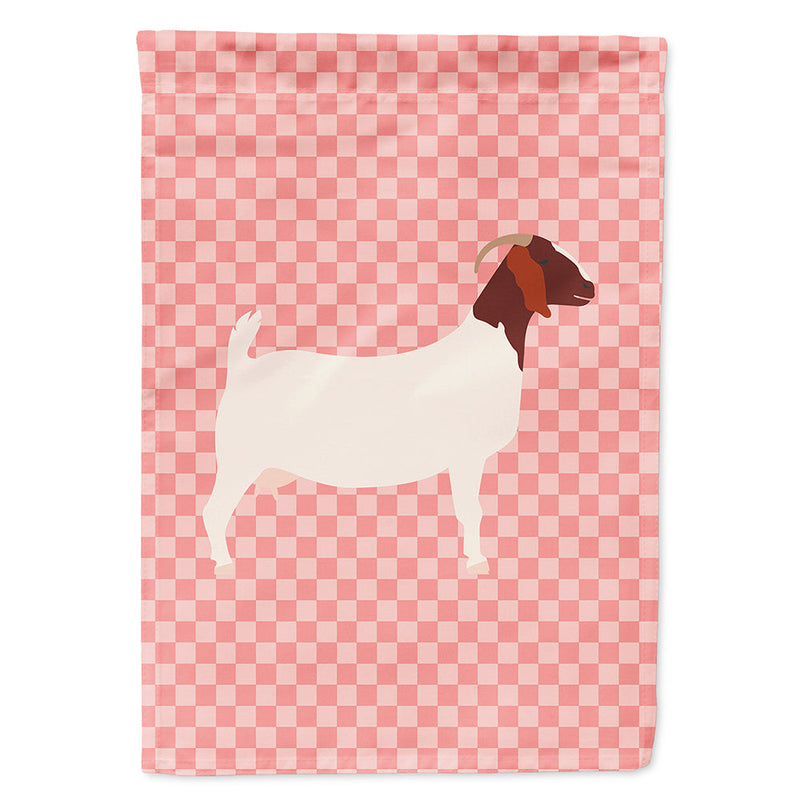 Boer Goat Pink Check Flag Canvas House Size BB7886CHF
