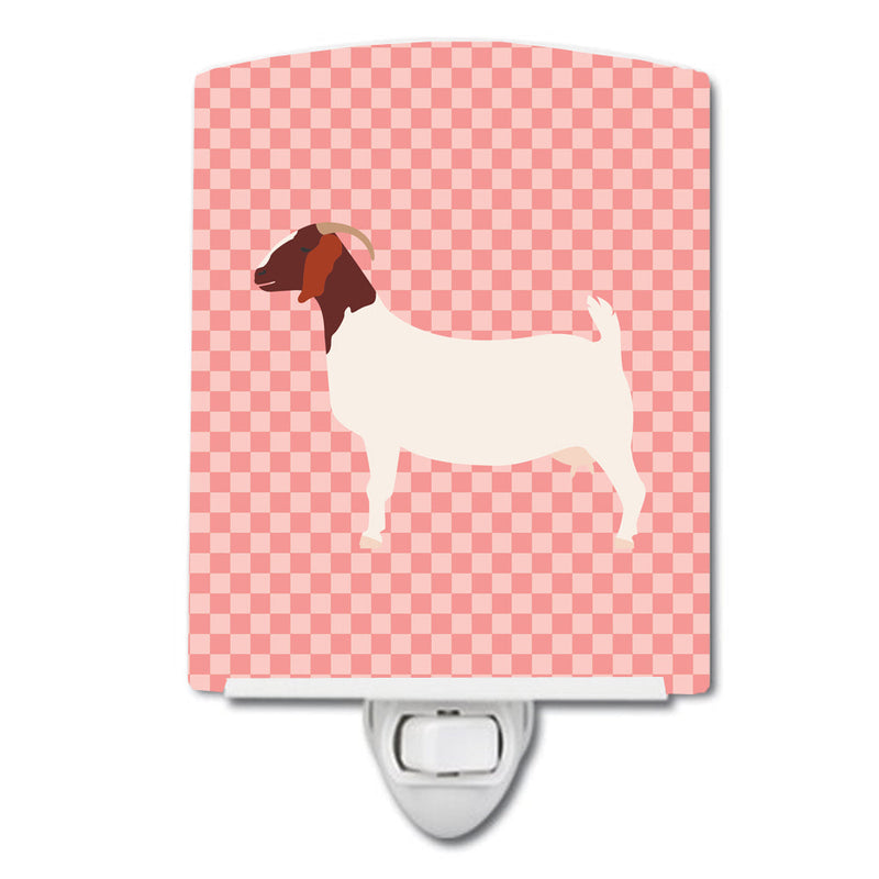 Boer Goat Pink Check Ceramic Night Light BB7886CNL