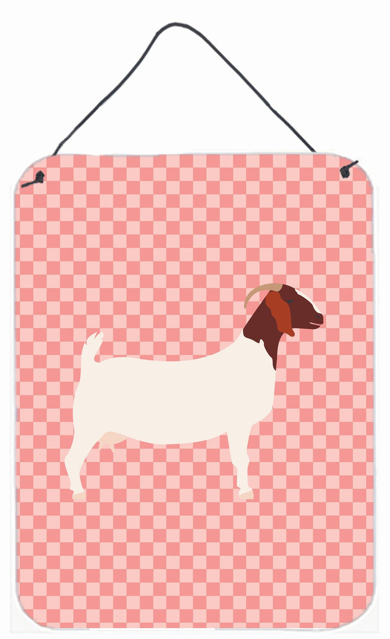 Boer Goat Pink Check Wall or Door Hanging Prints BB7886DS1216
