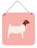 Boer Goat Pink Check Wall or Door Hanging Prints BB7886DS66