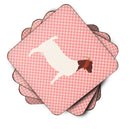 Boer Goat Pink Check Foam Coaster  BB7886FC
