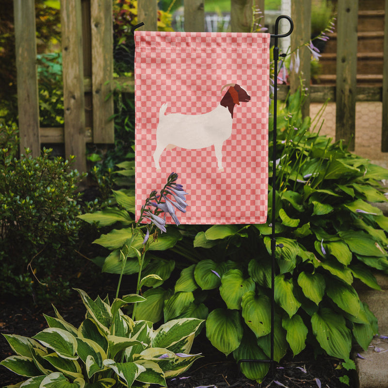 Boer Goat Pink Check Garden Flag - Outdoor Decorative Yard Flag
