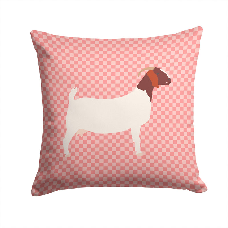 Boer Goat Pink Check Throw Pillow - 14x14 Decorative Pillow – Art for Your Home & Patio BB7886PW1414