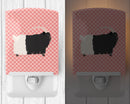 Welsh Black-Necked Goat Pink Check Ceramic Night Light Compact, UL-Certified, Ideal for Bedroom, Bathroom, Nursery, Hallway, Kitchen, 6x4x3, Multicolor