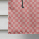Oberhasli Goat Pink Check House Flag 28x40 Porch Sleeve Pole Decorative Outside Yard Banner Artwork Wall Hanging, Polyester