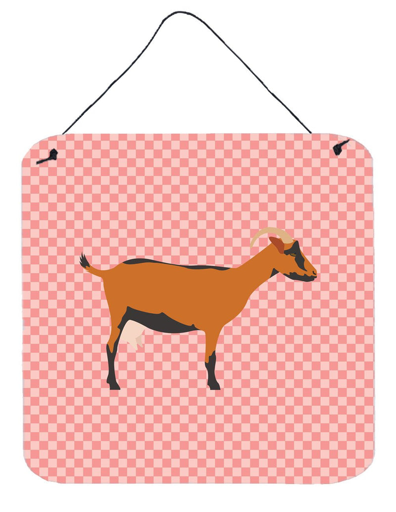 Oberhasli Goat Pink Check Wall or Door Hanging Prints BB7888DS66