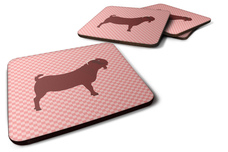 Kalahari Red Goat Pink Check Foam Coaster Set of 4 BB7891FC