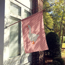 Embden Goose Pink Check House Flag 28x40 Porch Sleeve Pole Decorative Outside Yard Banner Artwork Wall Hanging, Polyester