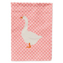 Embden Goose Pink Check House Flag 28x40 Porch Sleeve Pole Decorative Outside Yard Banner Artwork Wall Hanging, Polyester