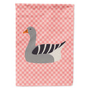 Pilgrim Goose Pink Check House Flag 28x40 Porch Sleeve Pole Decorative Outside Yard Banner Artwork Wall Hanging, Polyester