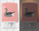Pilgrim Goose Pink Check Ceramic Night Light Compact, UL-Certified, Ideal for Bedroom, Bathroom, Nursery, Hallway, Kitchen, 6x4x3, Multicolor