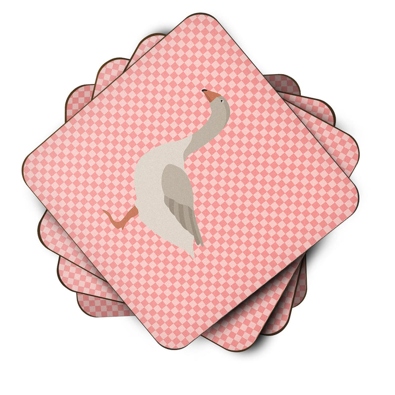 Steinbacher Goose Pink Check Foam Coaster Set of 4 BB7894FC