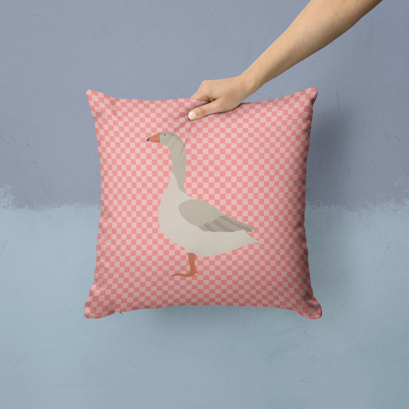 Steinbacher Goose Pink Check Fabric Decorative Pillow BB7894PW1414