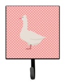 Roman Goose Pink Check Leash or Key Holder Wall Hooks, Key Hooks Holder, Coat Rack Wall Mount, Coat Hooks, Hooks for Hanging Keys, Towels, Aprons, Leashes