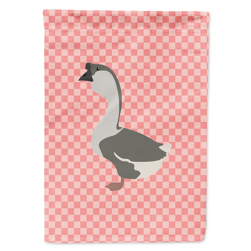 African Goose Pink Check Flag Canvas House Size BB7899CHF