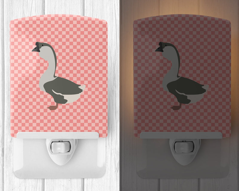 African Goose Pink Check Ceramic Night Light BB7899CNL