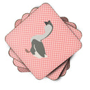 African Goose Pink Check Foam Coaster  BB7899FC