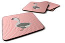 African Goose Pink Check Foam Coaster  BB7899FC