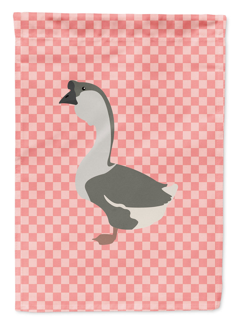 African Goose Pink Check Flag Garden Size