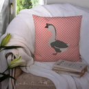 African Goose Pink Check Throw Pillow - 14x14 Decorative Pillow – Art for Your Home & Patio BB7899PW1414