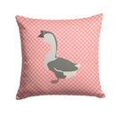 African Goose Pink Check Throw Pillow - 14x14 Decorative Pillow – Art for Your Home & Patio BB7899PW1414