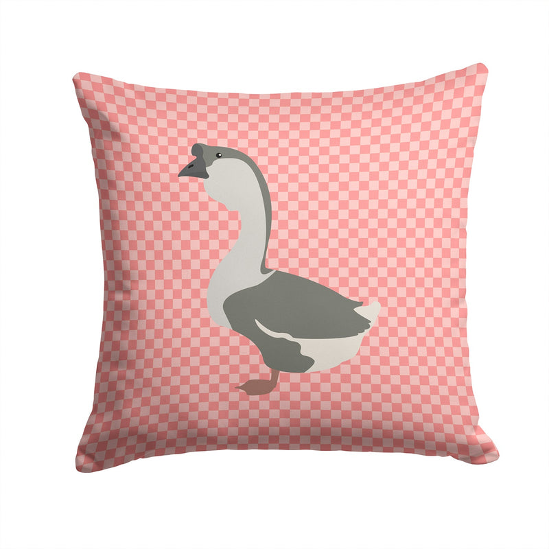 African Goose Pink Check Throw Pillow - 14x14 Decorative Pillow – Art for Your Home & Patio BB7899PW1414