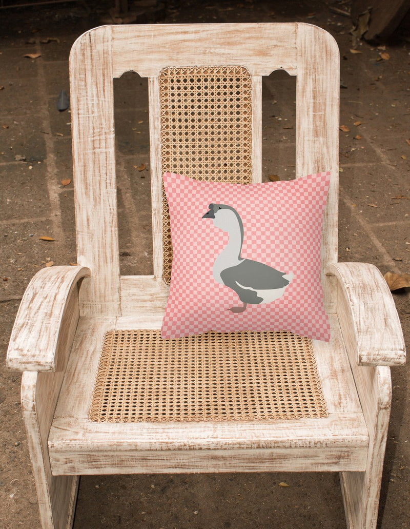 African Goose Pink Check Fabric Decorative Pillow BB7899PW1818