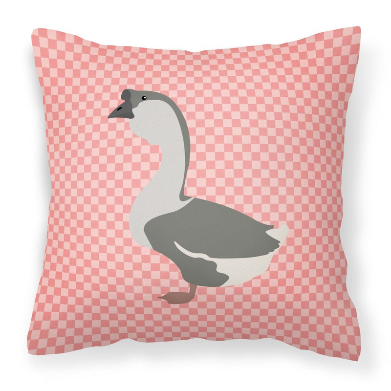 African Goose Pink Check Fabric Decorative Pillow BB7899PW1818