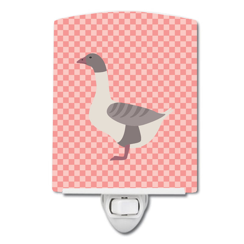 Buff Grey Back Goose Pink Check Ceramic Night Light BB7901CNL