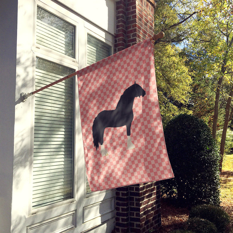 Pomeranian Rogener Goose Pink Check Flag Canvas House Size BB7904CHF