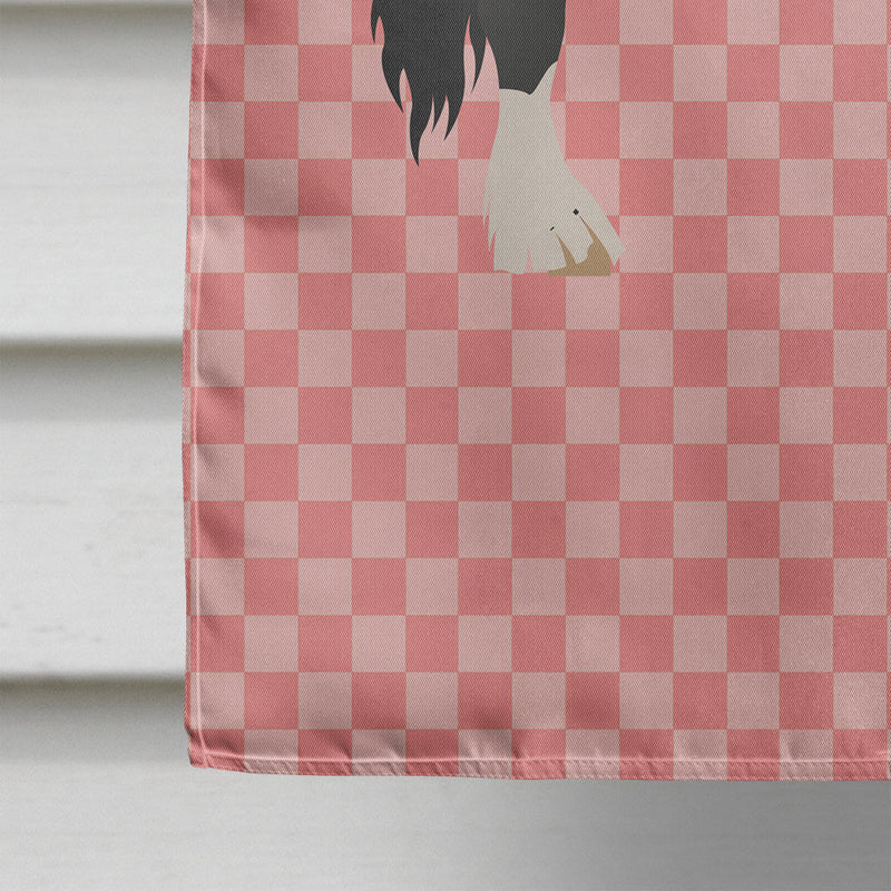 Pomeranian Rogener Goose Pink Check Flag Canvas House Size BB7904CHF