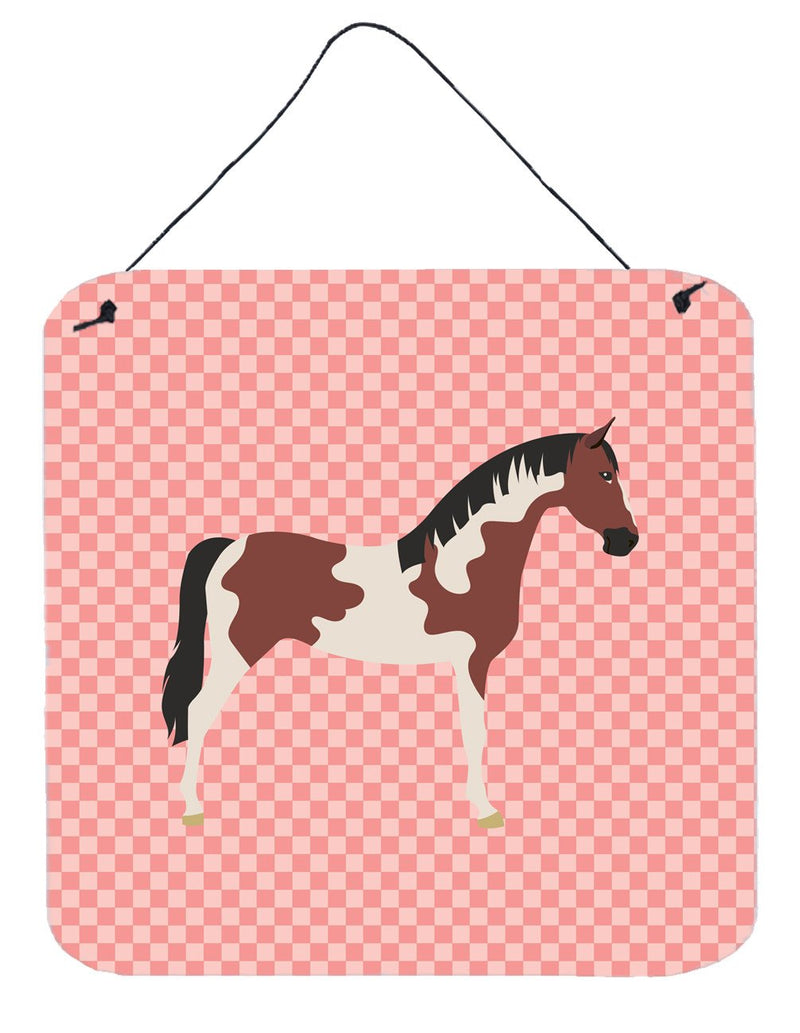 Pinto Horse Pink Check Wall or Door Hanging Prints BB7907DS66