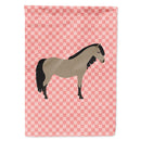 Welsh Pony Horse Pink Check House Flag 28x40 Porch Sleeve Pole Decorative Outside Yard Banner Artwork Wall Hanging, Polyester