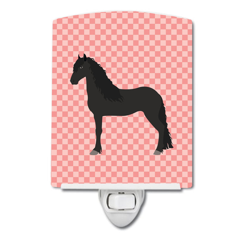 Friesian Horse Pink Check Ceramic Night Light BB7915CNL